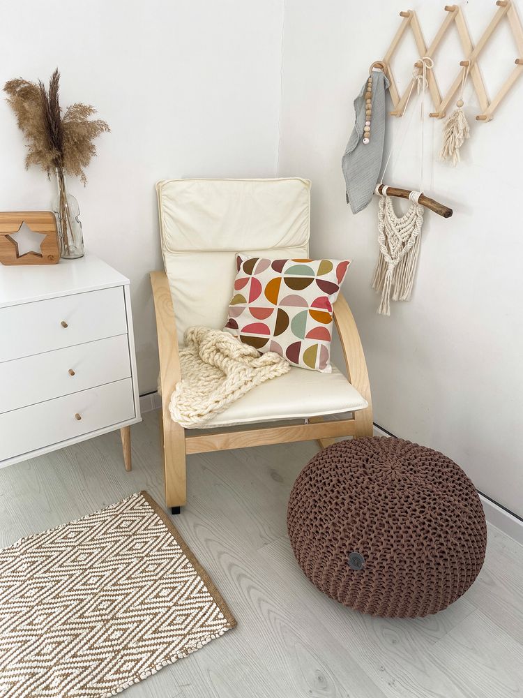 Footrests - Round knitted pouf footrest Classic - ANZY HOME