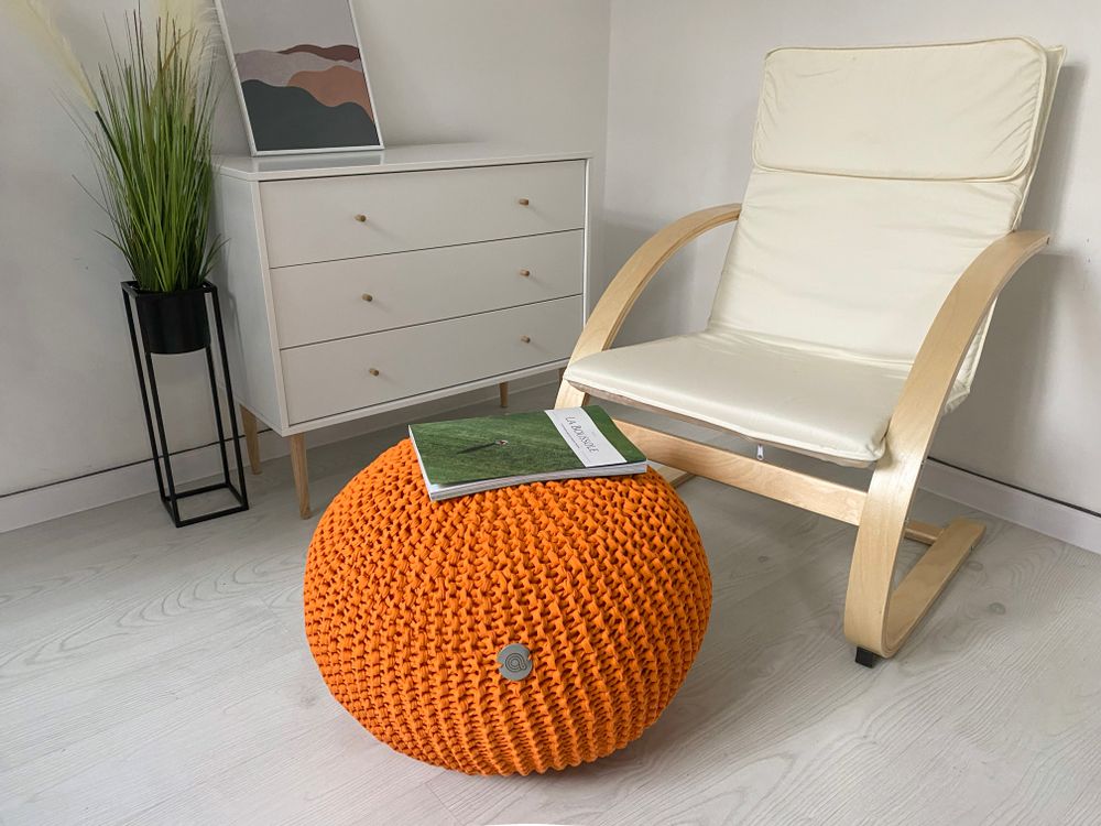 Footrests - Round knitted pouf footrest Classic - ANZY HOME