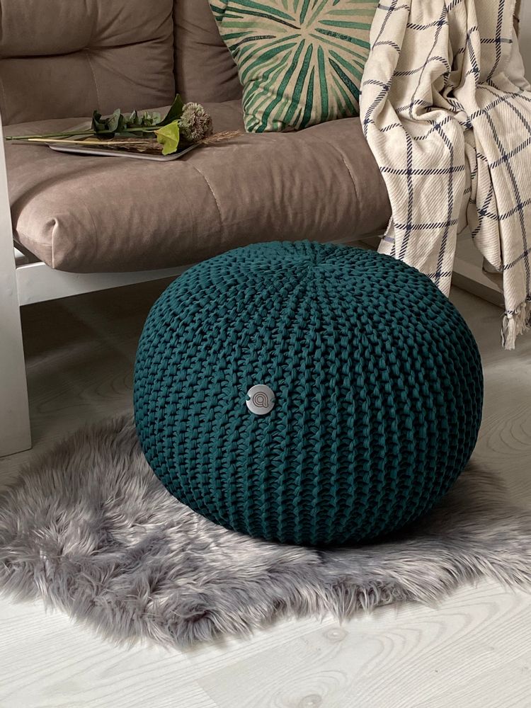 Footrests - Round knitted pouf footrest Classic - ANZY HOME