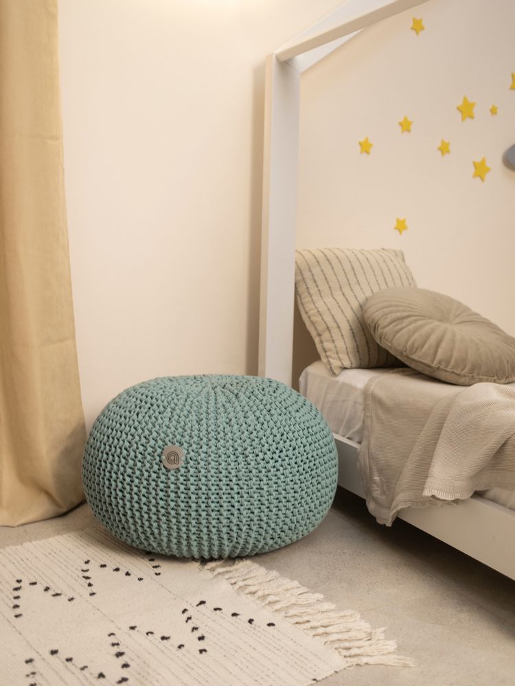 Footrests - Round knitted pouf footrest Classic - ANZY HOME