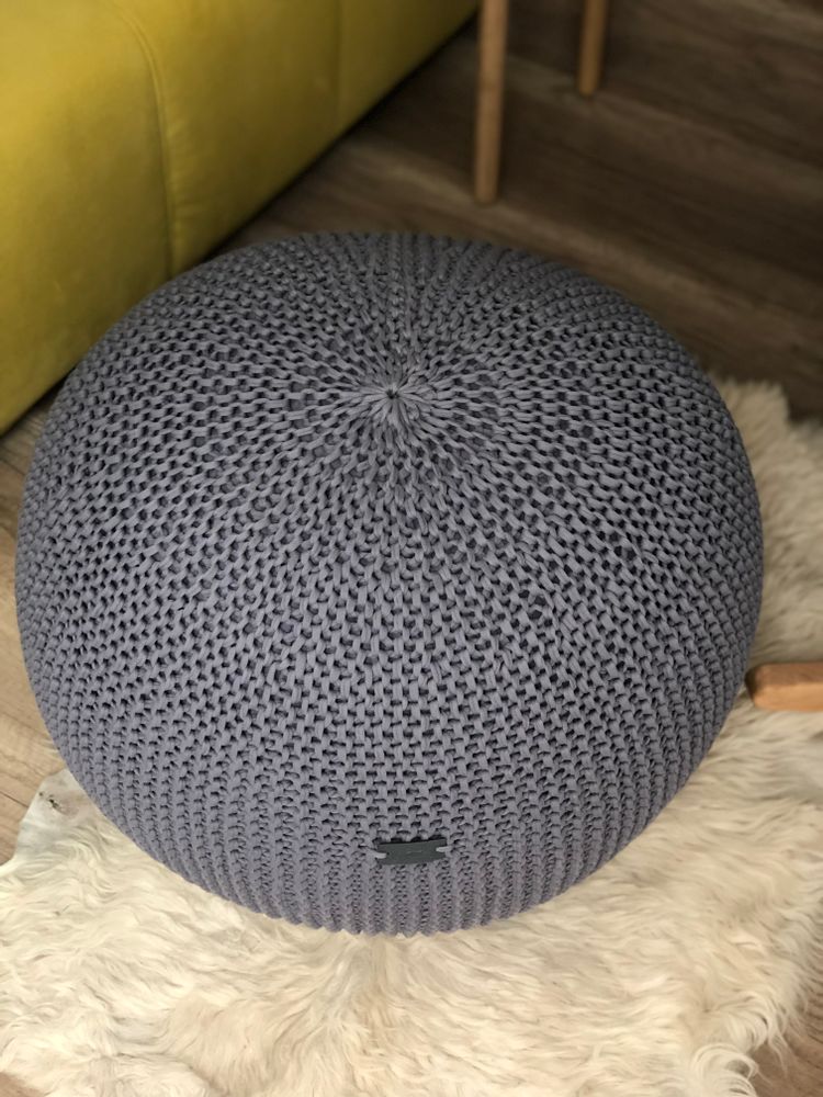 Footrests - Round knitted pouf footrest Classic - ANZY HOME