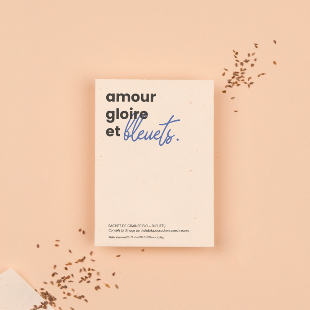Cadeaux - Amoir, gloire et bleuets - Sachet de graines de Bleuet - LA FABRIQUE À SACHETS