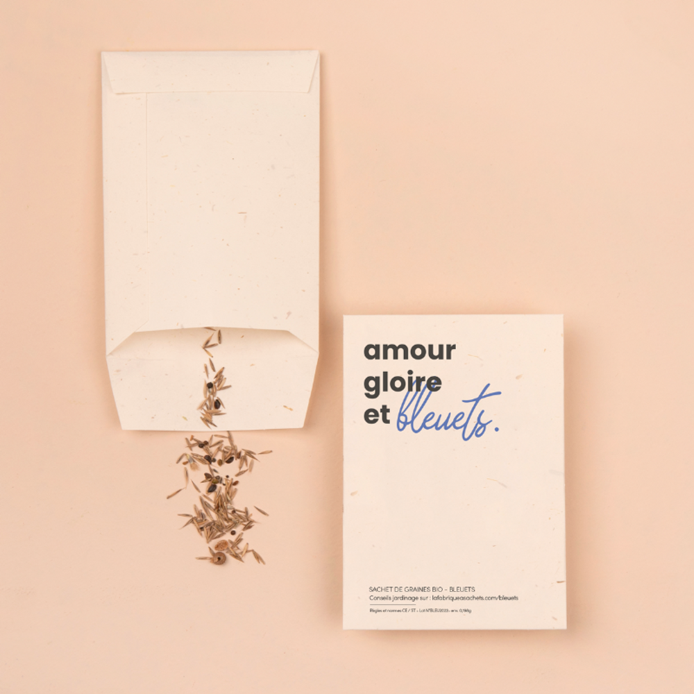 Cadeaux - Amoir, gloire et bleuets - Sachet de graines de Bleuet - LA FABRIQUE À SACHETS