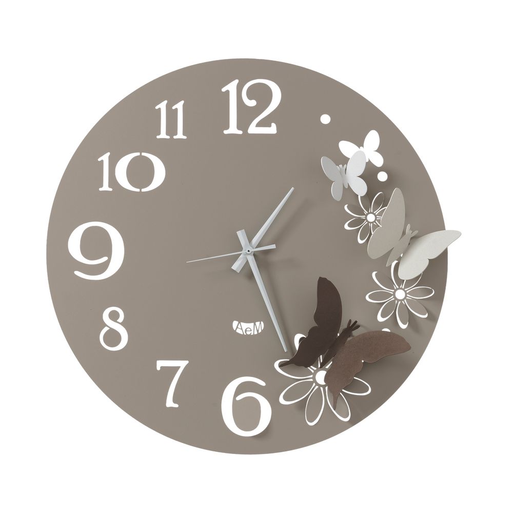 Clocks - Flower Butterfly wall clock - ARTI & MESTIERI