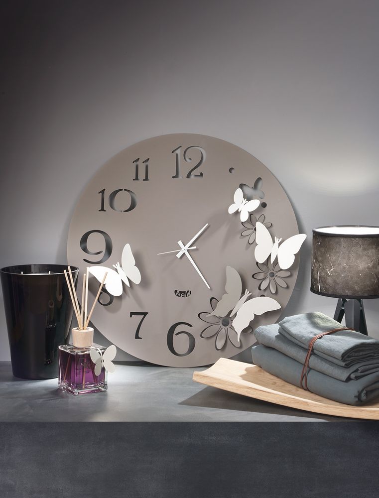 Clocks - Flower Butterfly wall clock - ARTI & MESTIERI