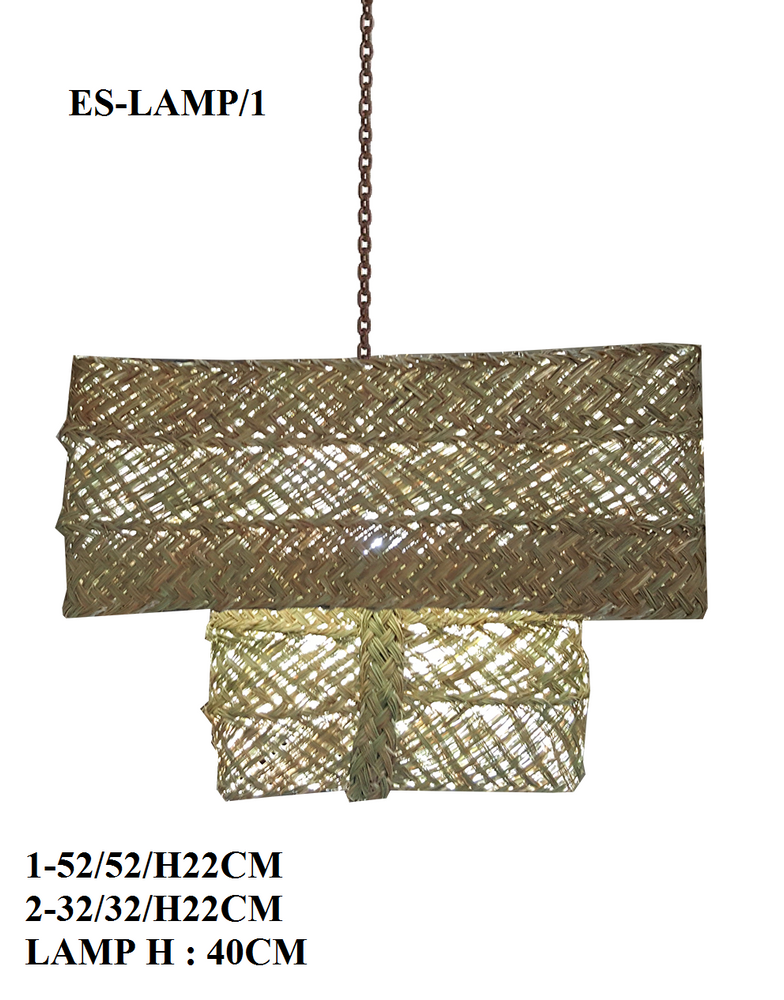 Hanging lights - CABAS PALME CUIR NATUREL - AMAL LINKS