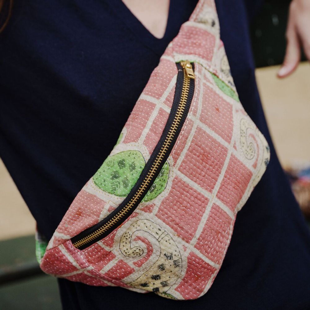 Leather goods - VINTAGE KANTHA FANNY PACK  - CURIOSITY LAB