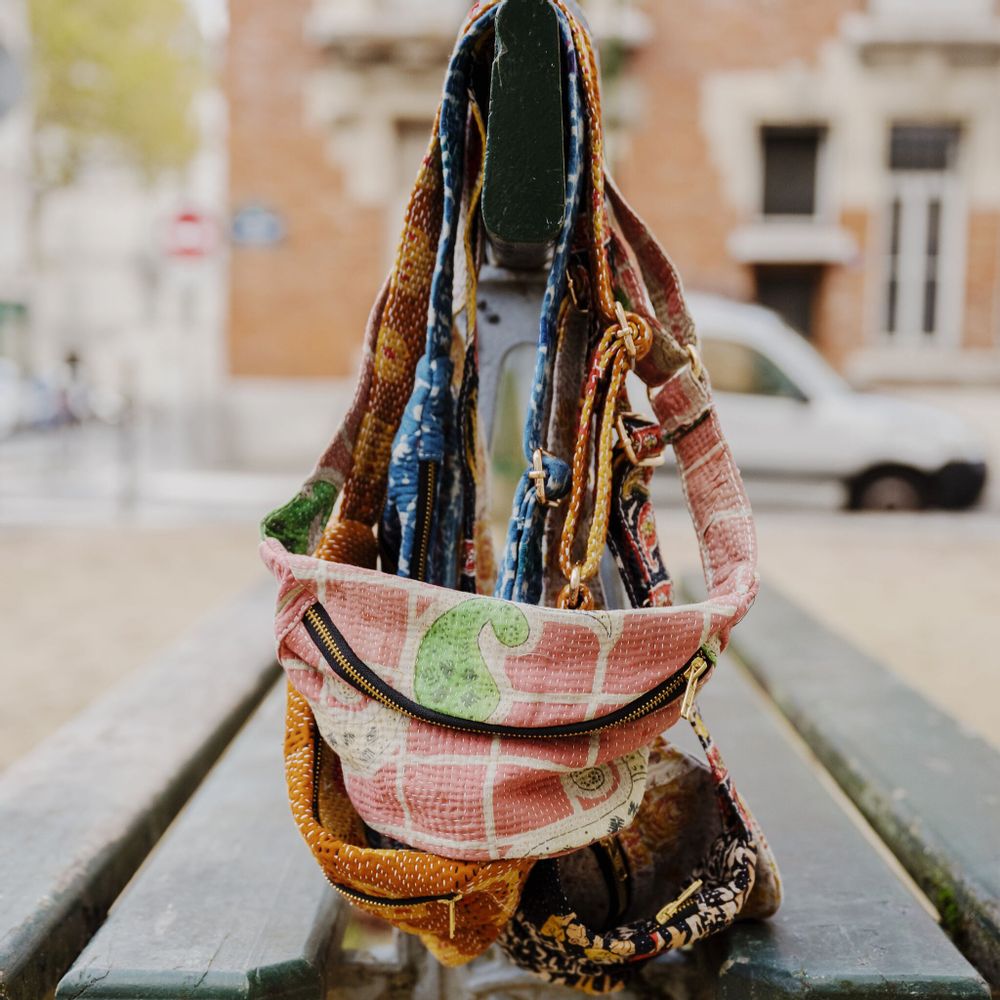 Leather goods - VINTAGE KANTHA FANNY PACK  - CURIOSITY LAB