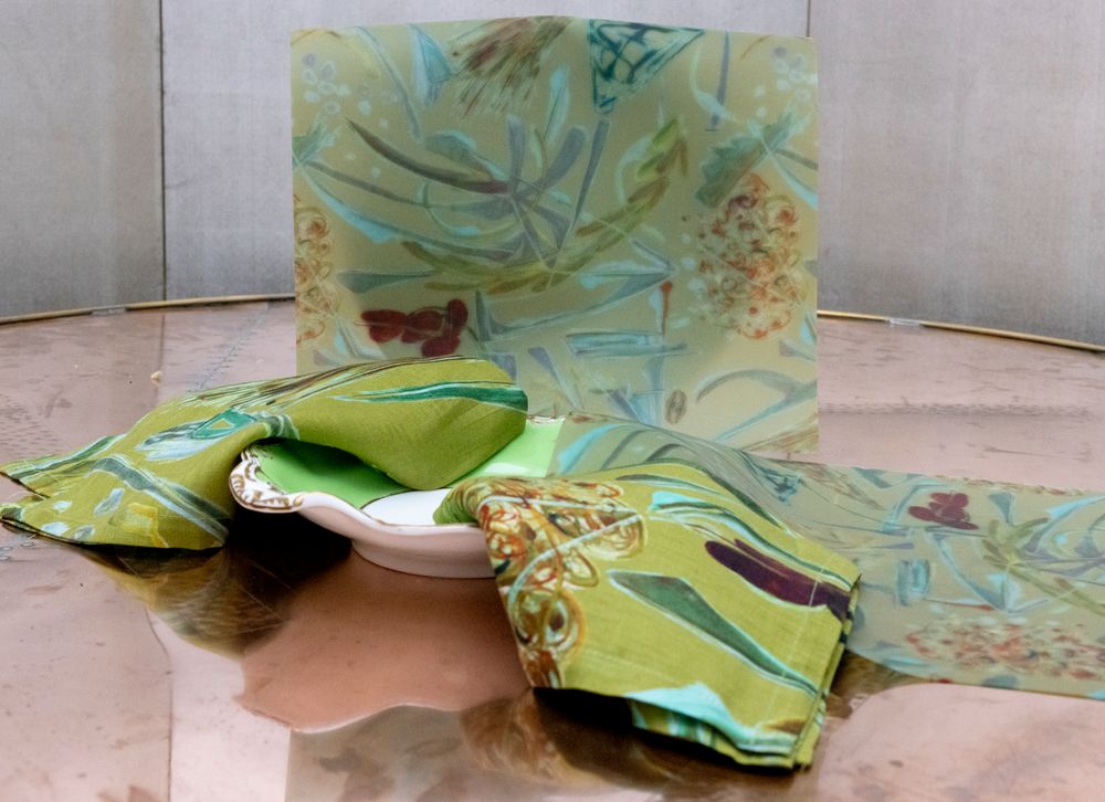 Linge de table textile - Collection Eolie de nappes, sets de table, assiettes, plateaux, céramiques. - LUISA LONGO