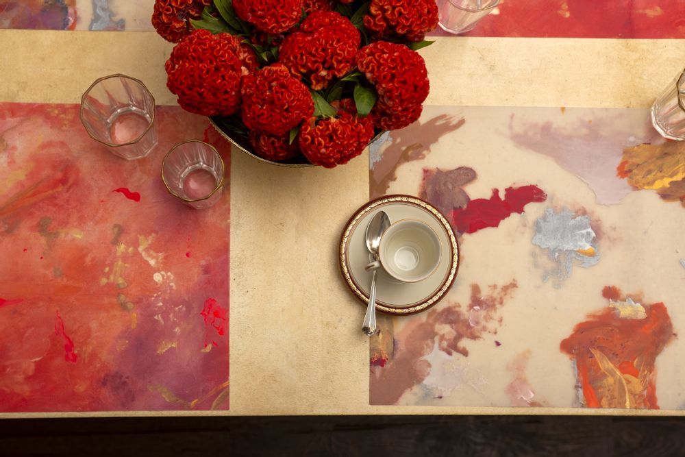 Linge de table textile - Linen or organza and Polyurethane Tablemats - LUISA LONGO