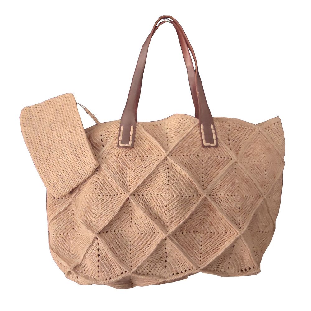 Bags and totes - MAEVA tote bag - leather or raffia handles - TONGASOA-ARTISANAL