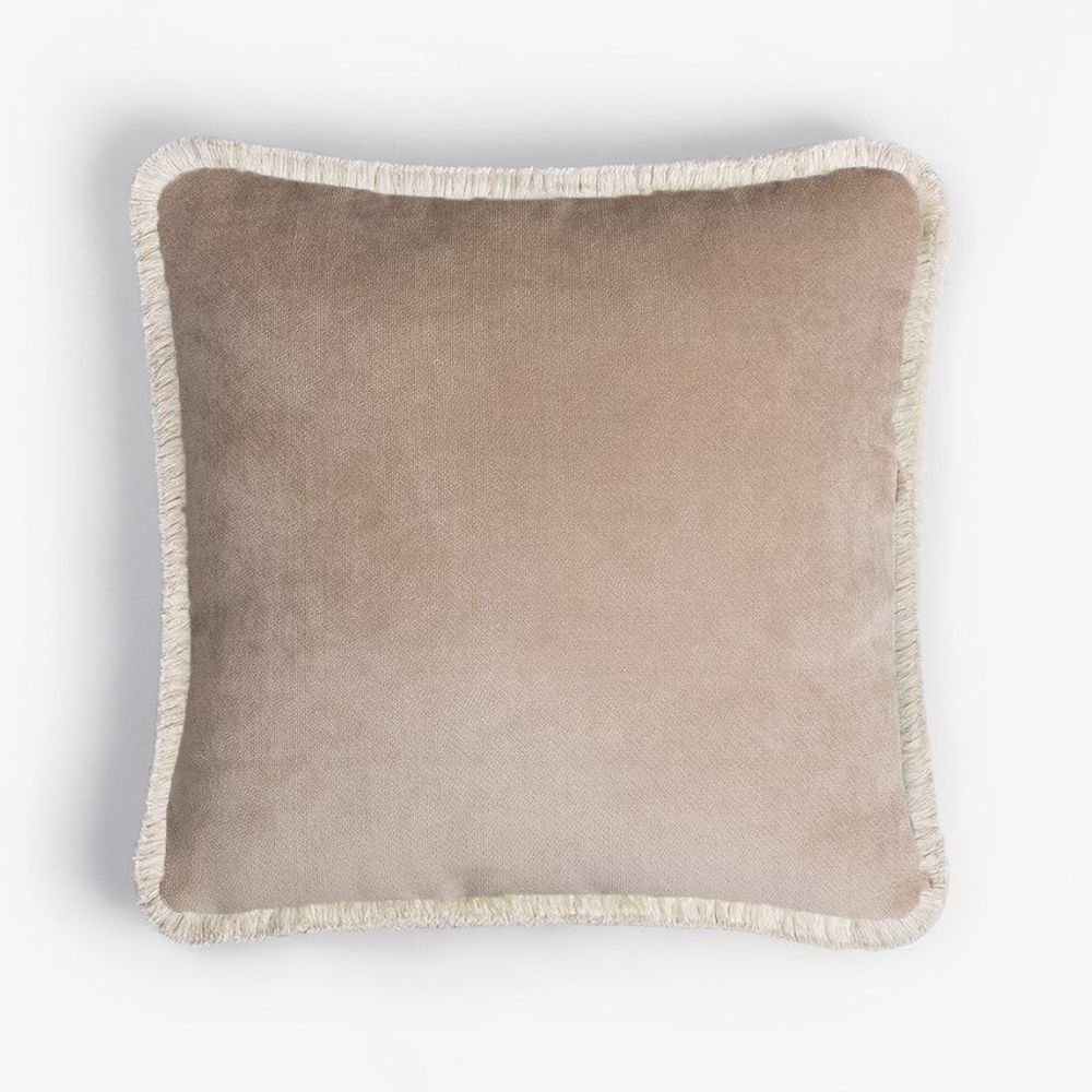 Coussins textile - COUSSIN HEUREUX - HAPPY PILLOW Collection | Velvet with bespoke fringes - LO DECOR
