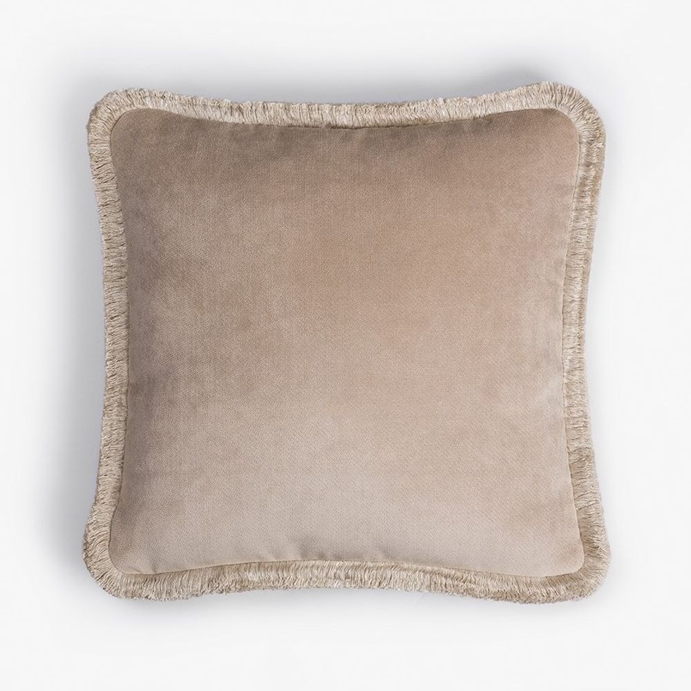 Coussins textile - COUSSIN HEUREUX - HAPPY PILLOW Collection | Velvet with bespoke fringes - LO DECOR