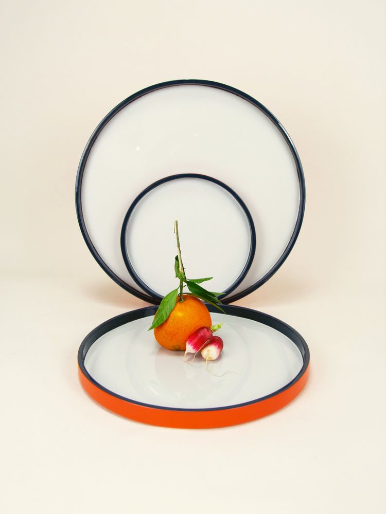 Decorative objects - Set of 3 round trays lacquered - L INDOCHINEUR X RIVÊT