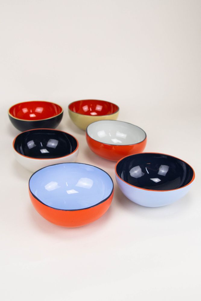 Decorative objects - Set of 6 bowls in coconut and lacquer - L INDOCHINEUR X RIVÊT