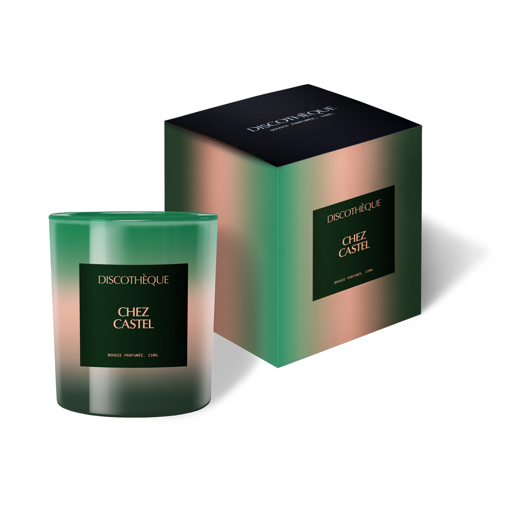 Parfums d'intérieur - CHEZ CASTEL. Bougie Parfumée, 220 g - DISCOTHÉQUE