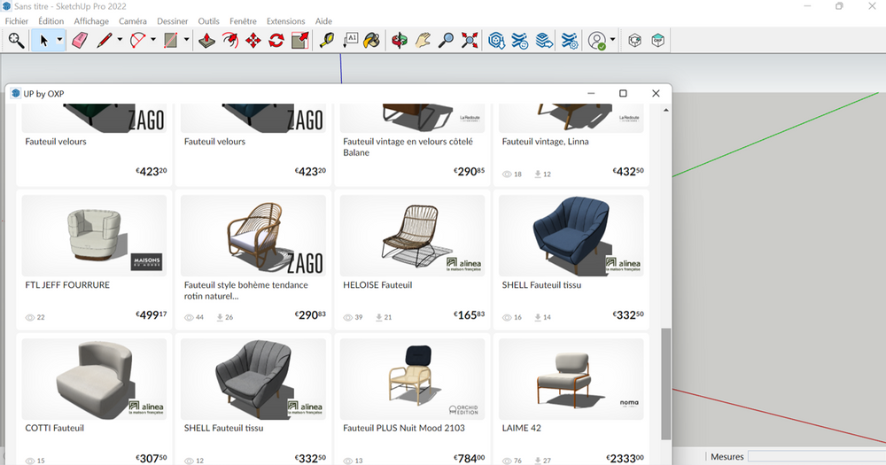 Parquets - UP for SketchUp - Bibliothèque 3D de marques de mobilier et de décoration - OXP