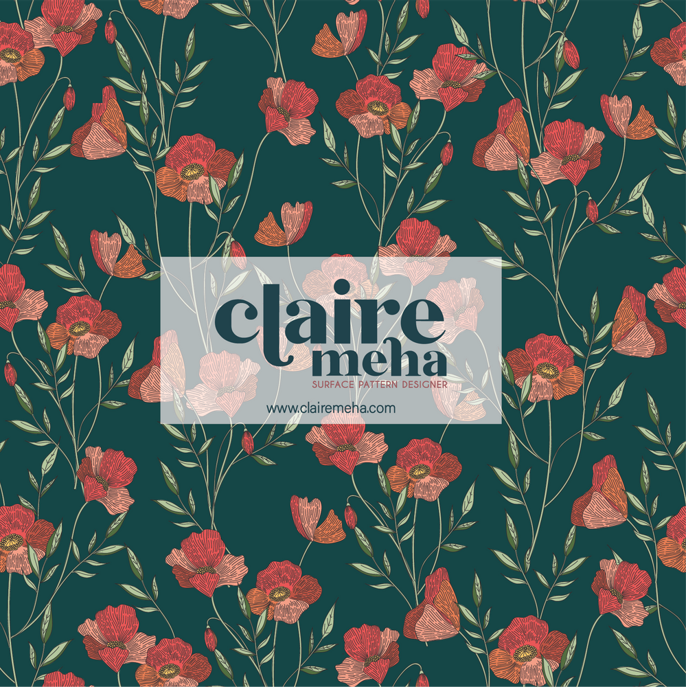Design textile et surface - - AO-680 Poppy - CLAIRE MEHA