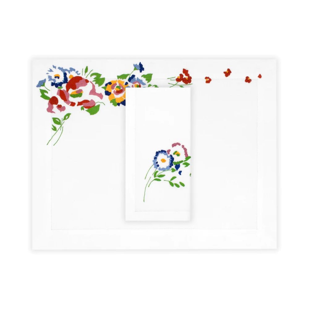 Linge de table textile - SET DE TABLE + SERVIETTE NEW YORK MILLE FLEURS - D.PORTHAULT