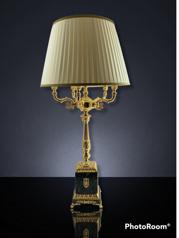 Lampes de bureau  - 201-202 lampe de table en cristal et plaqué bronze - OLYMPUS BRASS