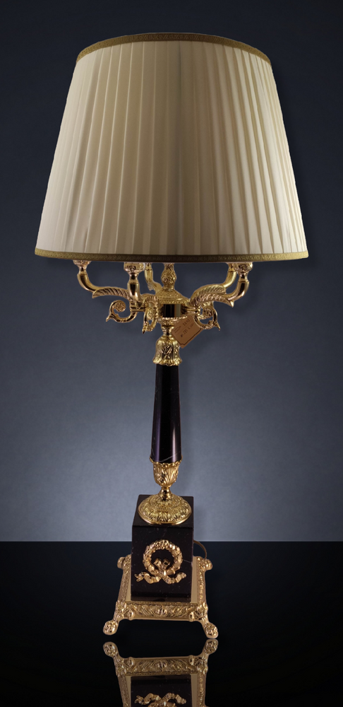 Lampes de bureau  - 201-202 lampe de table en cristal et plaqué bronze - OLYMPUS BRASS