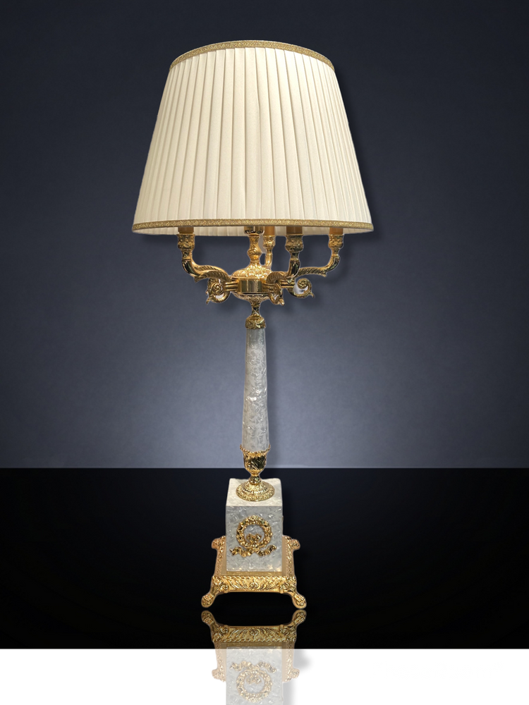 Lampes de bureau - art. 222 lampe de bureau en cristal et bronze (éclairage/lampe) - OLYMPUS BRASS