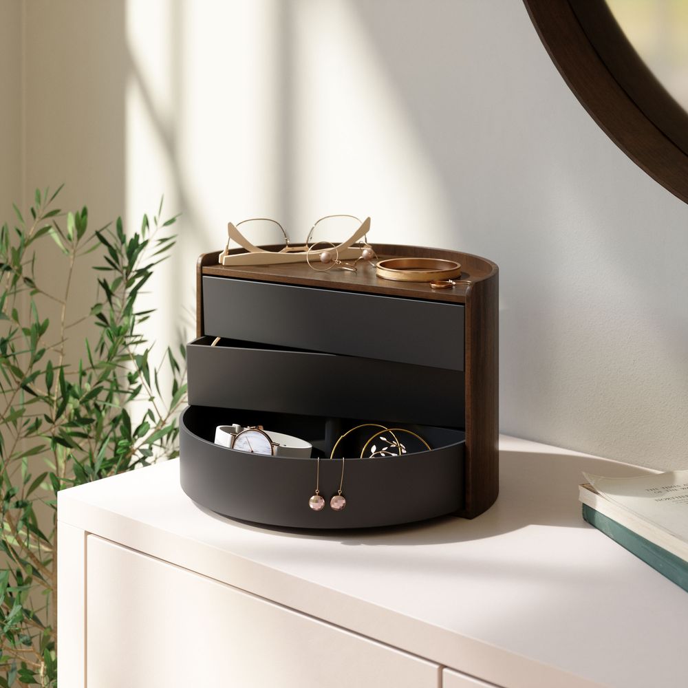 Rangements pour salle de bain - MOONA - Cosmetic & Jewelry storage box - UMBRA