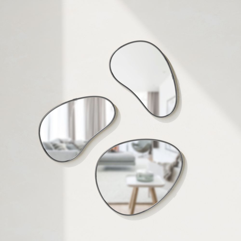 Bathroom mirrors - HUBBA PEBBLE Mirrors, Set of 3 - UMBRA