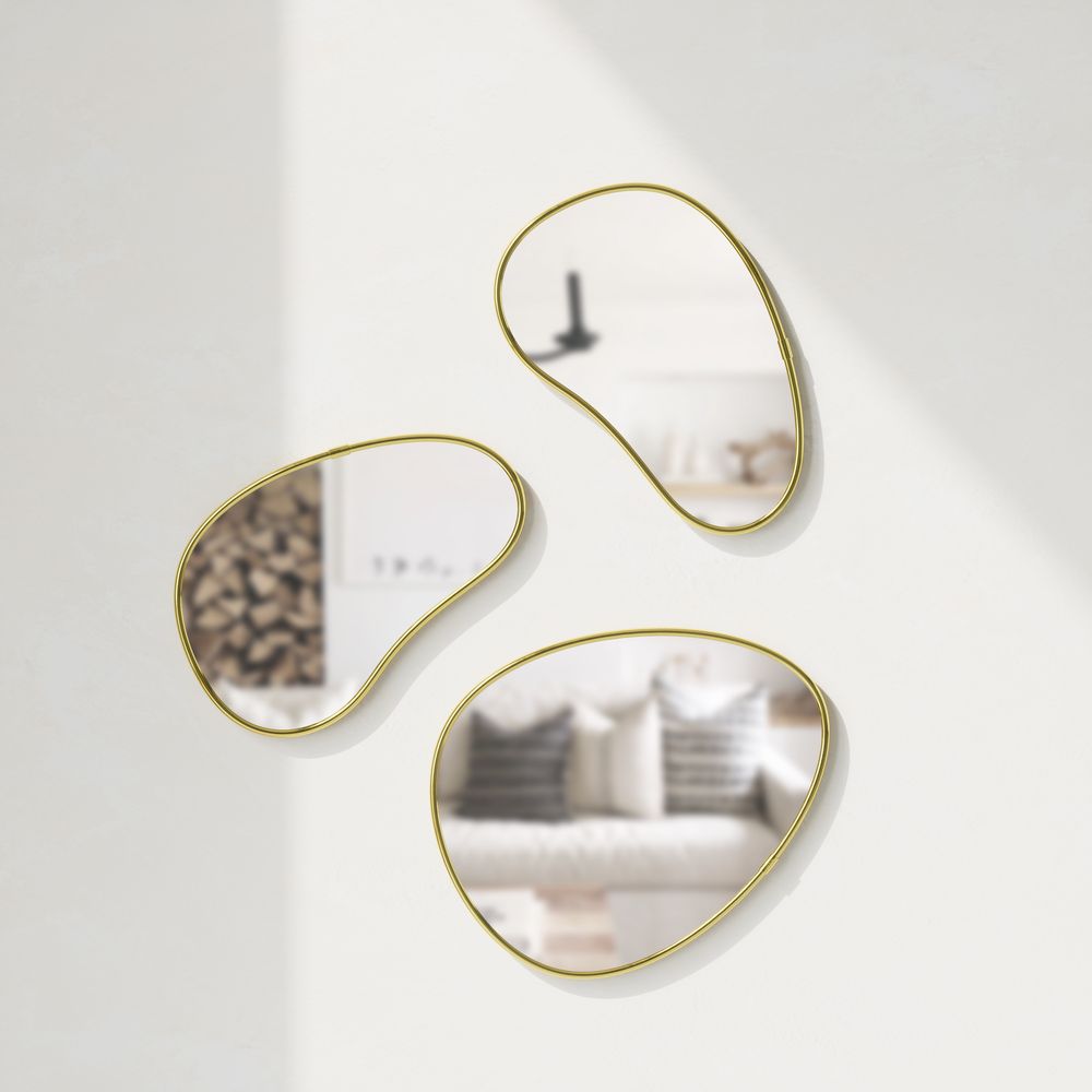 Bathroom mirrors - HUBBA PEBBLE Mirrors, Set of 3 - UMBRA