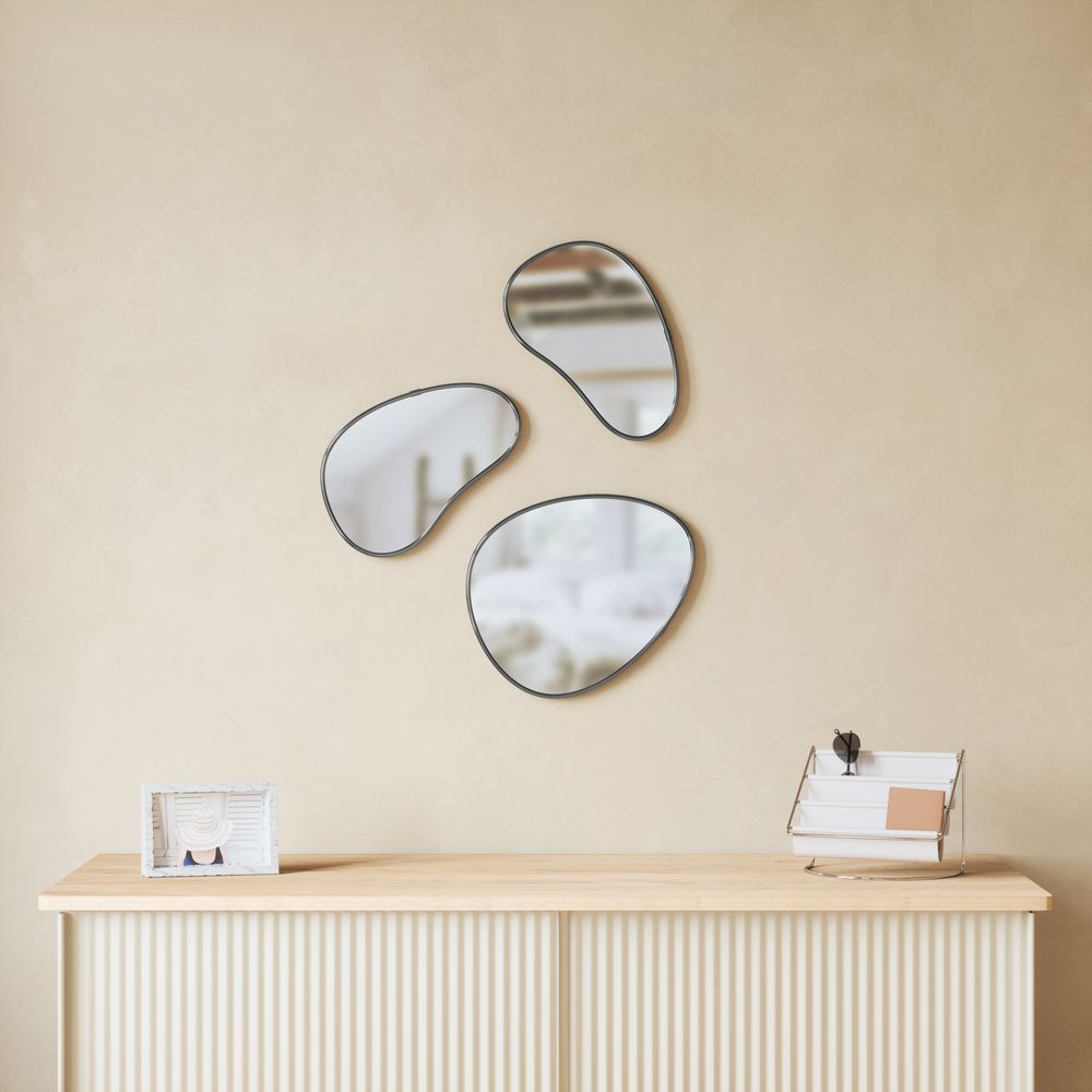 Bathroom mirrors - HUBBA PEBBLE Mirrors, Set of 3 - UMBRA