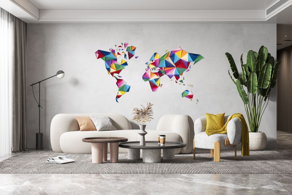 Autres décorations murales - Carte du monde multicolore - OWARLD