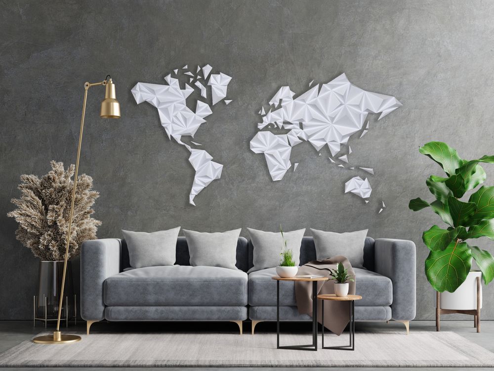Autres décorations murales - Mappemonde Blanche - OWARLD