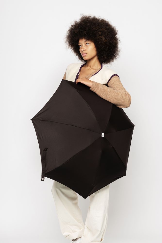 Design objects - Compact umbrella - Dark Chocolate Colored - Edwige - ANATOLE