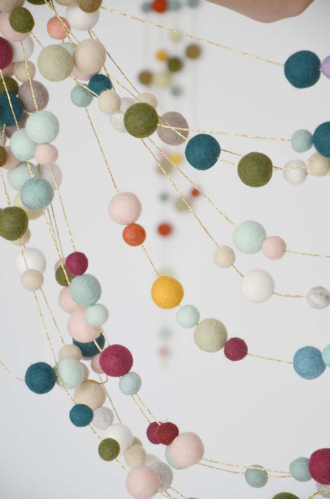 Cadeaux - Guirlande de boules de laine feutrée - CALM FOR DREAMERS
