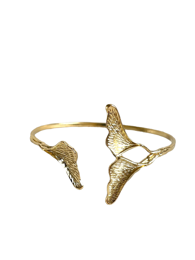 Bijoux - Manchette double Gingko dorée or fin - LOTTA DJOSSOU