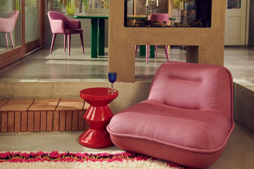 Chambres d'hôtels - Tabouret Zig Zag Rouge Corail - POLSPOTTEN