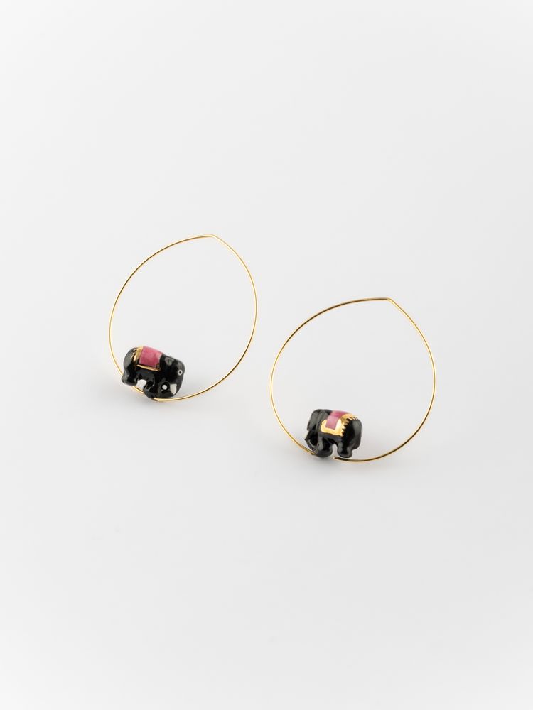 Jewelry - Elephant Small Hoop Earrings - Sawadee - NACH
