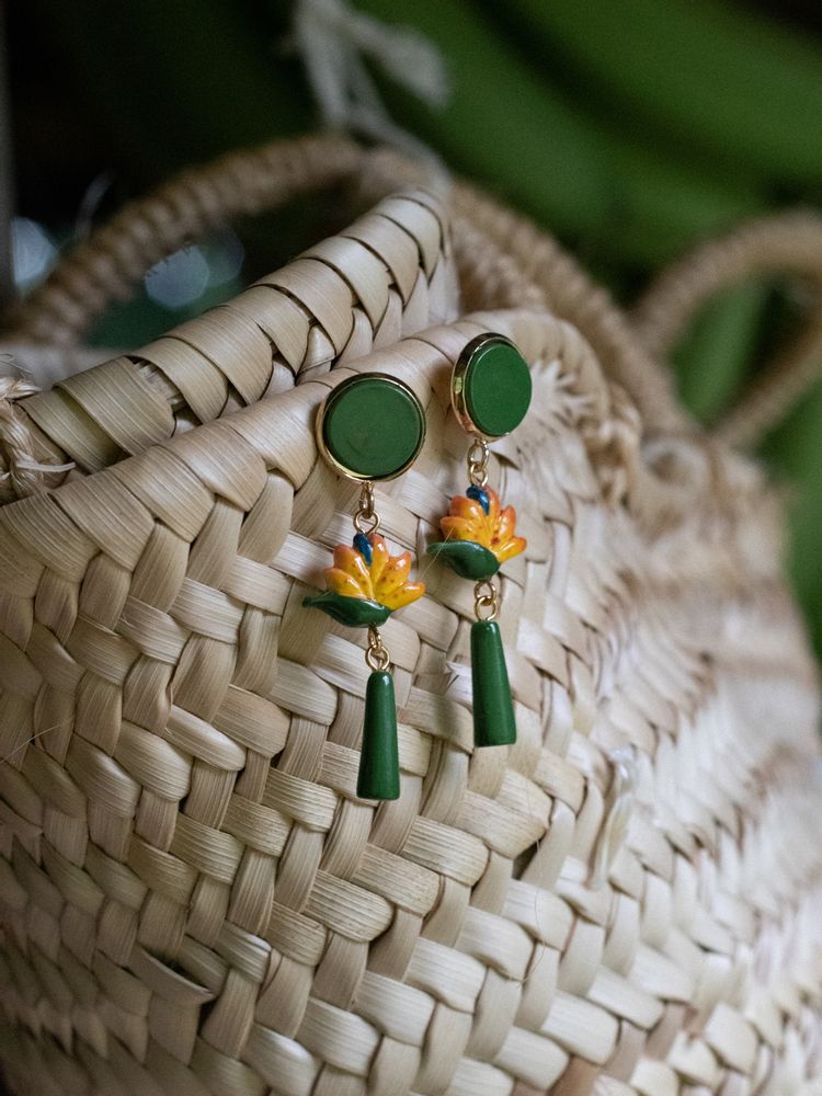 Bijoux - Strelitzia Flower Pendant earrings - Sawadee - NACH