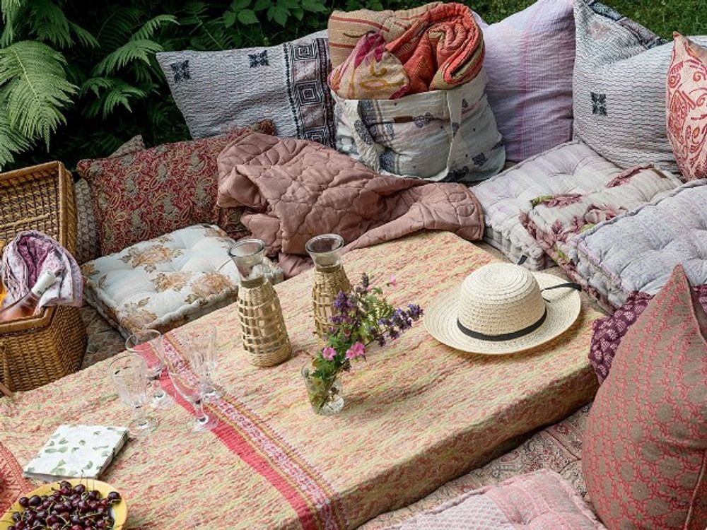 Coussins textile - Coussin Sari Kantha - QUOTE COPENHAGEN APS