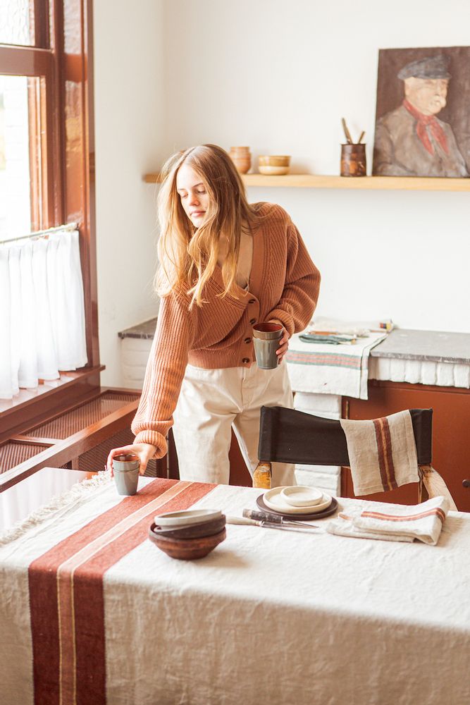 Kitchen linens - THE BELGIAN TABLE THROW - Fisherman - LIBECO HOME