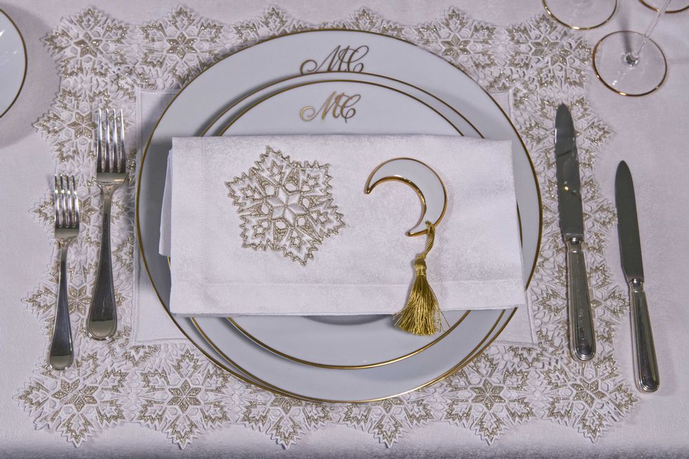 Table linen - Mod. Cristalli di Neve - MAISON CLAIRE