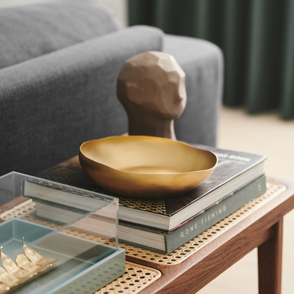 Objets design - Wave Platter ø20*h5 cm Brass, Matt Gold Patina - MOJOO