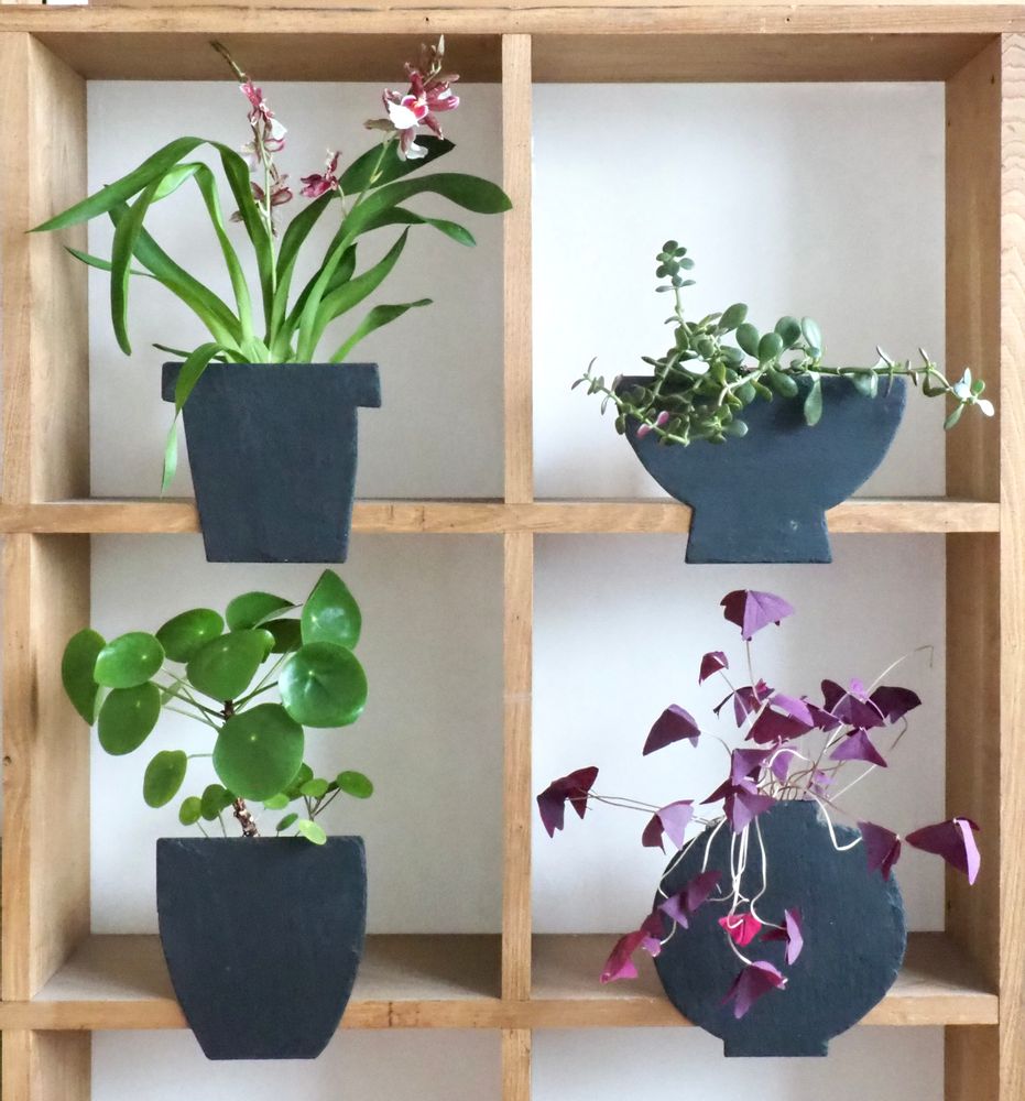 Window boxes - Natural slate planters to stand on - LE TRÈFLE BLEU