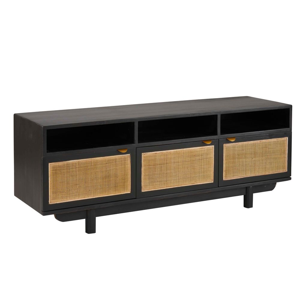 Buffets - Meuble TV Calvi noir - SIGNATURE MOBILIER ET DÉCORATION