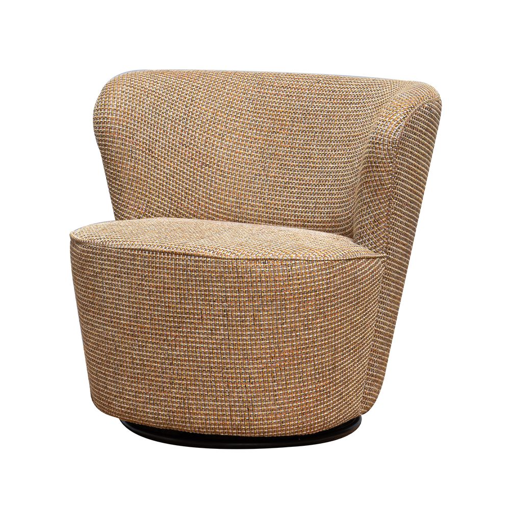 Fauteuils - Fauteuil rotatif Tweed beige et or - CHEHOMA