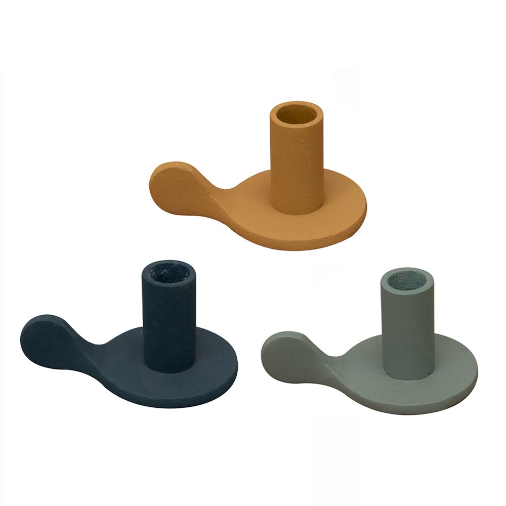 Decorative objects - S/3 small candlesticks with handle - CHEHOMA