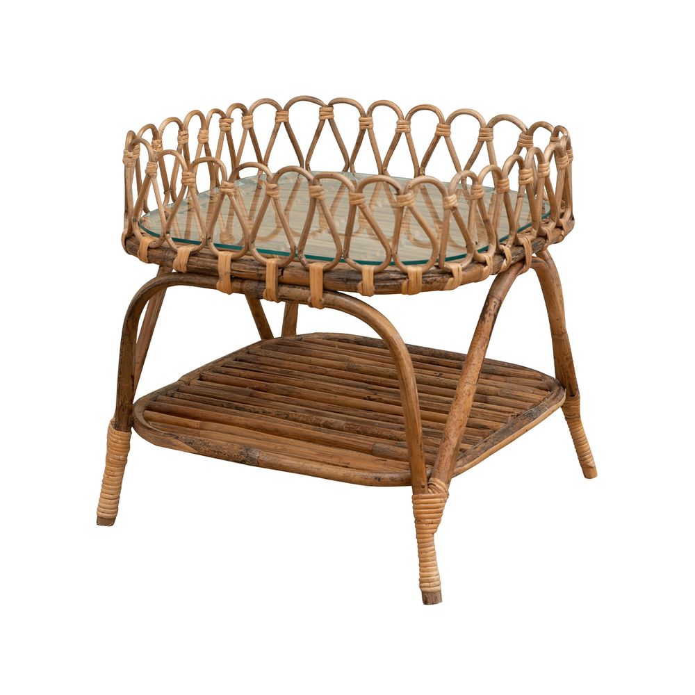Other tables - Side table with glass top Harmonie - CHEHOMA