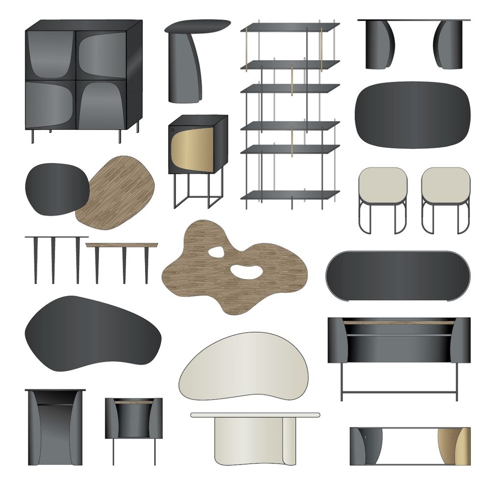 Coffee tables - Kwadrat set 3 - STEELE
