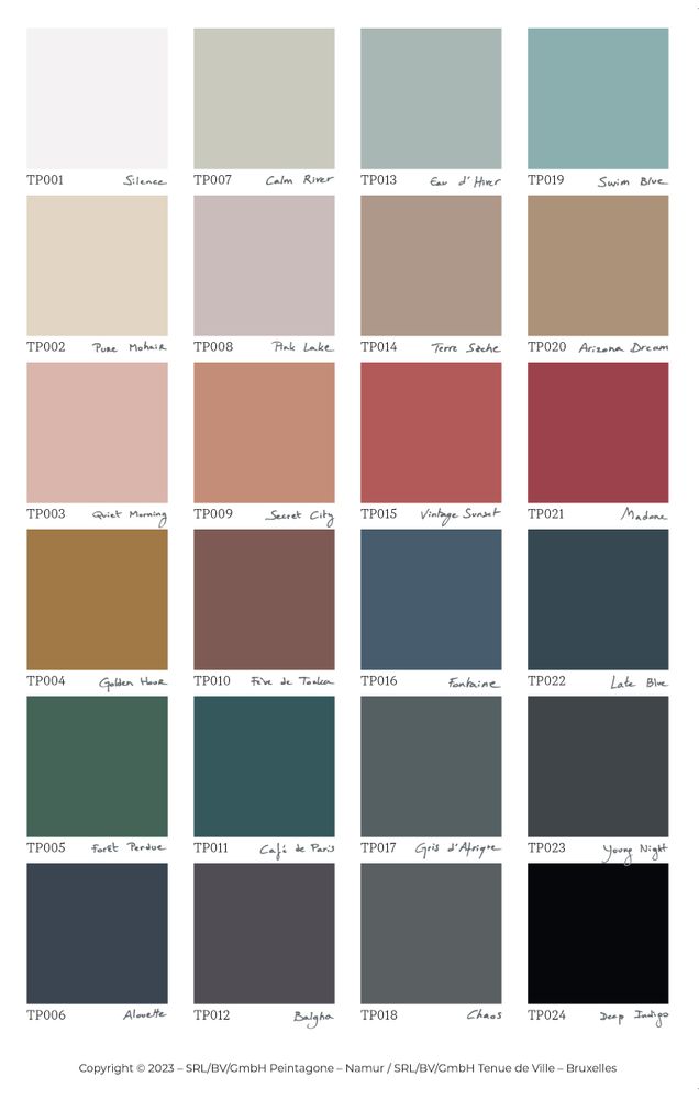 Paints and varnishes - Tenue de Ville x Peintagone - Paint shades - BELGIUM IS DESIGN