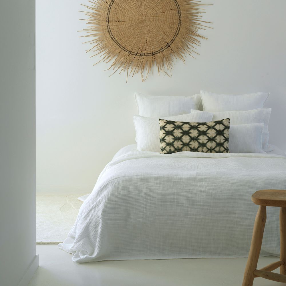 Linge de lit - DESSUS DE LIT MARSEILLE GAZE DE COTON BLANC 240X255 CM - MAISON D'ÉTÉ